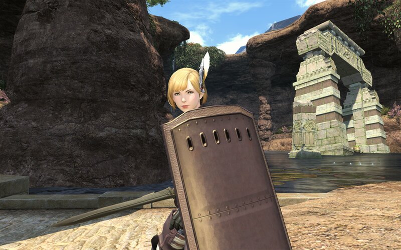 Blonde Woman with Shield