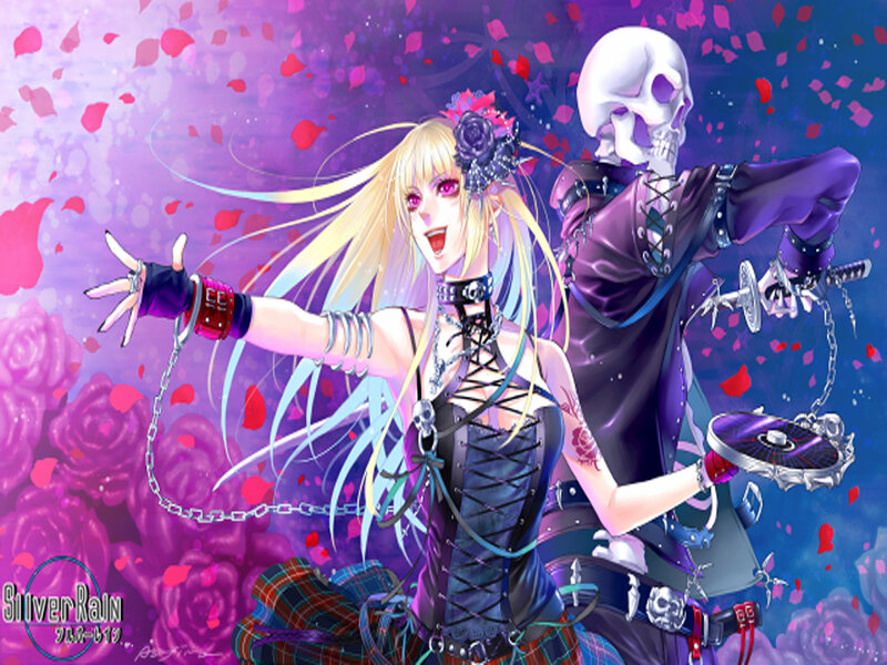 Blonde Woman with Skull