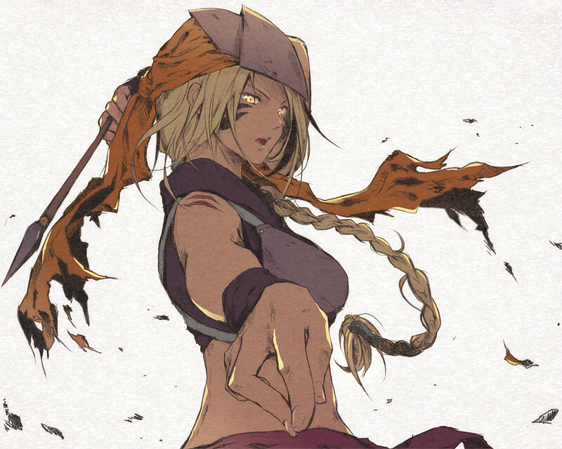 Blonde Woman with Spear — Brown