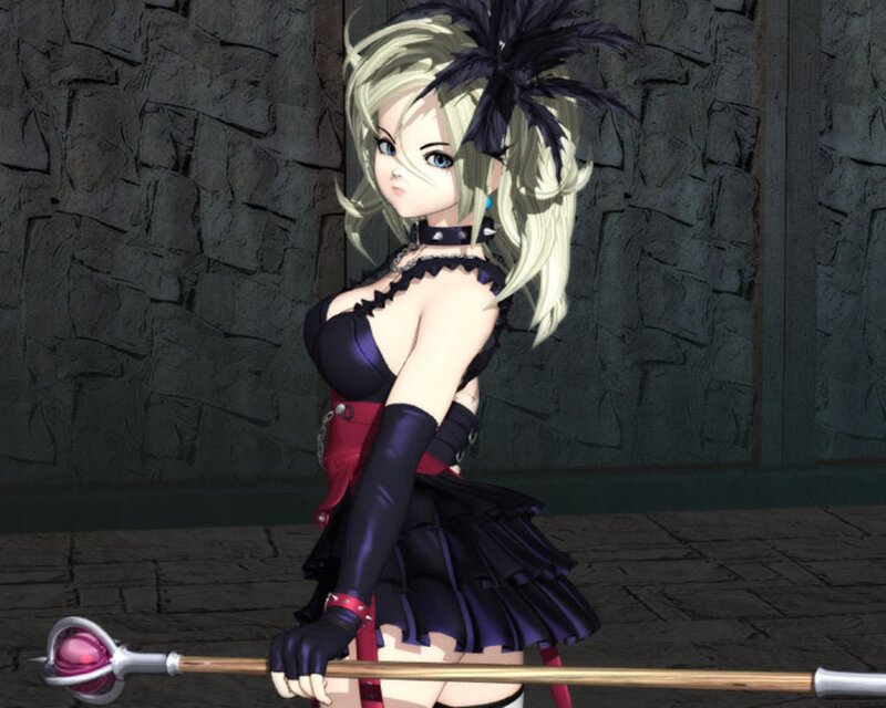 Blonde Woman with Staff — Black