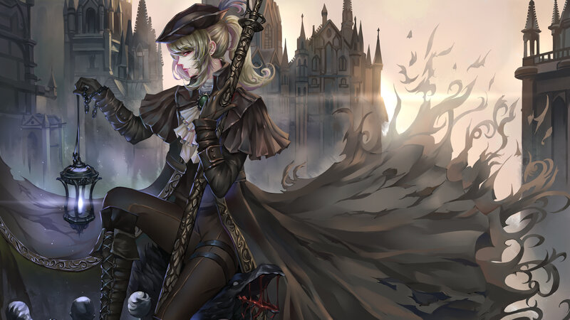 Blonde Woman with Staff — Brown