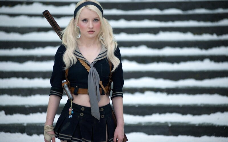 blonde woman with sword