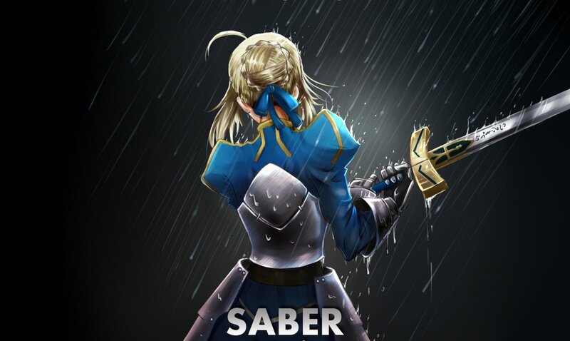 Blonde Woman with Sword — Blue, Dramatic, Night, Digital Art