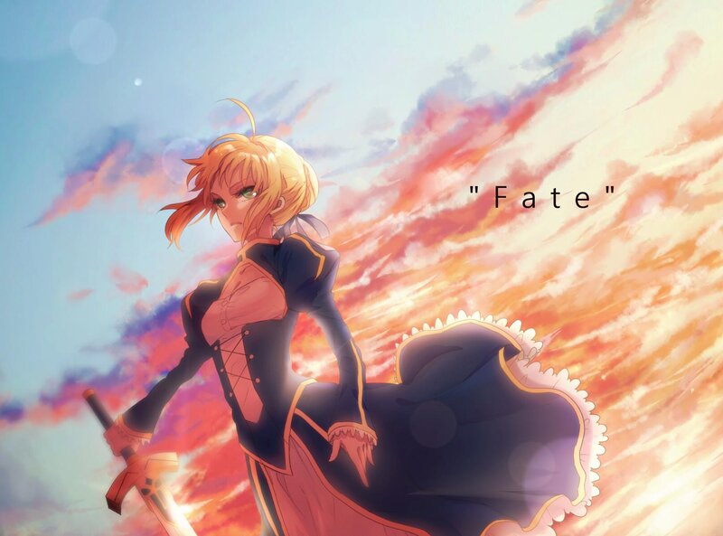 Blonde Woman with Sword — Blue, Dramatic, Sunset