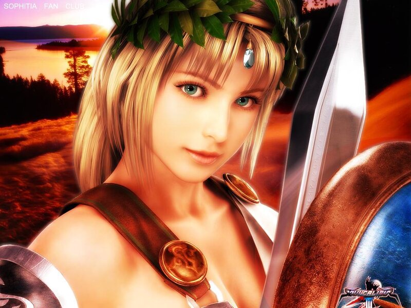 Blonde Woman with Sword — Gold