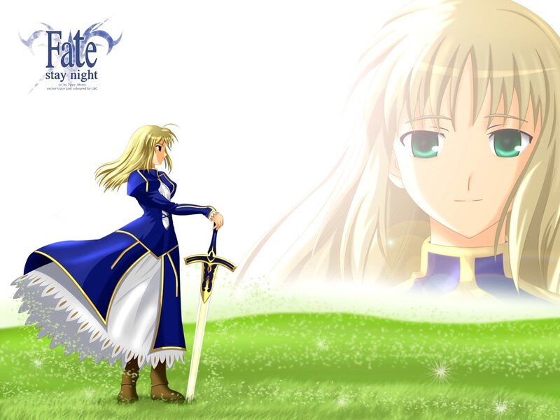 Blonde Woman with Sword — Green
