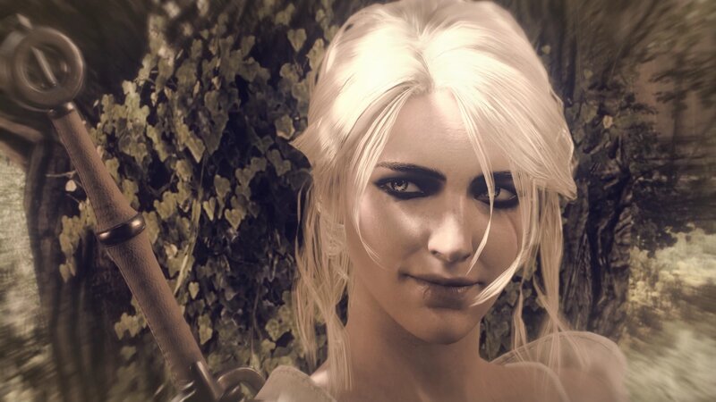 Blonde Woman with Sword — White, Serious, 3d Render