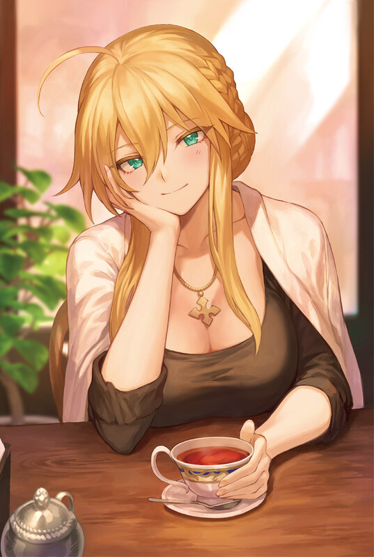 Blonde Woman with Tea