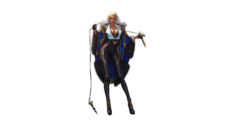 Blonde Woman with Weapon — Black, Confident