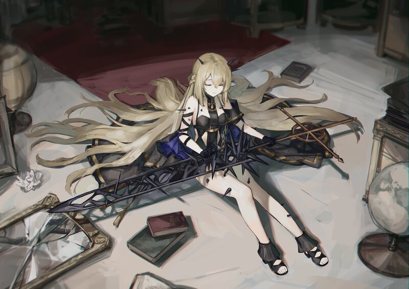 Blonde Woman with Weapon — White