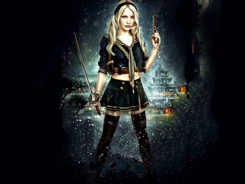 Blonde Woman with Weapons — Black