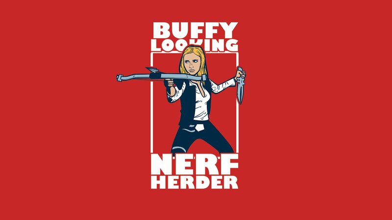Blonde Woman with Weapons — Red