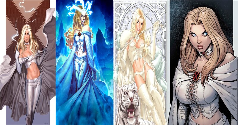Blonde Woman with White Tiger — Blue, Dramatic