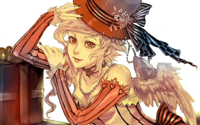 Blonde Woman with Wings — Orange
