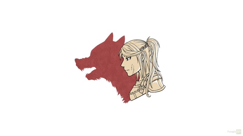 Blonde Woman with Wolf Shadow