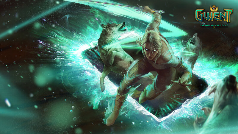 Blonde Woman with Wolves — Green