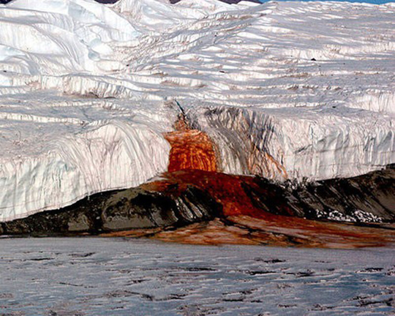 Blood-colored Water on Glacier