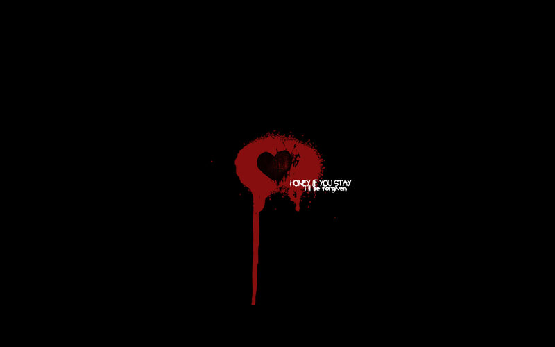 blood heart with text