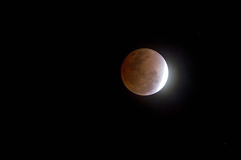 Blood Moon Eclipse — Black, Dramatic, Night, Photograph, Night Sky