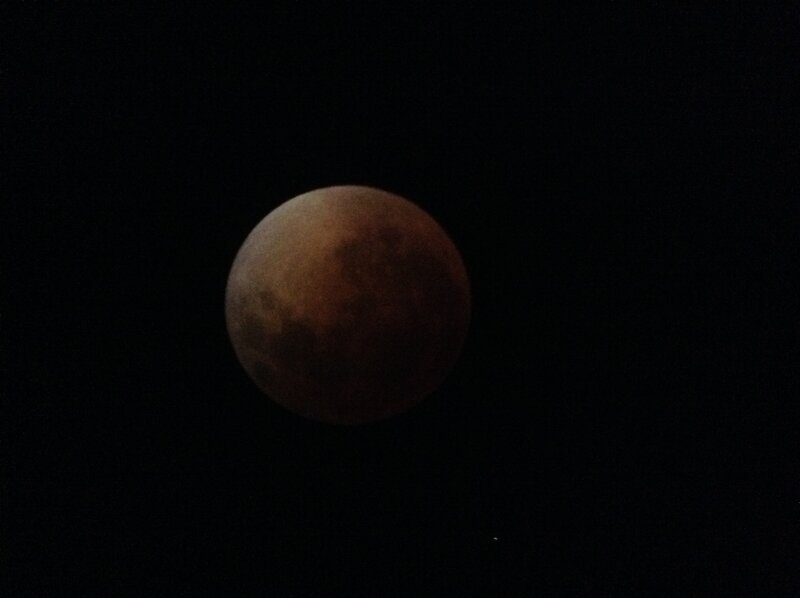 Blood Moon in Night Sky — Black, Dramatic, Photograph, Dark Sky