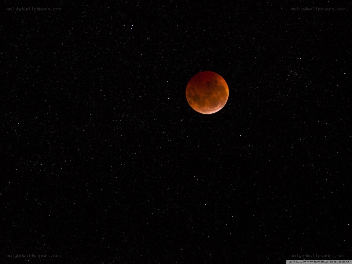 Blood Moon in Starry Sky