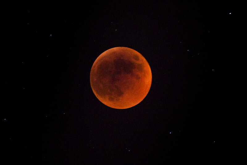 Blood Moon in the night sky