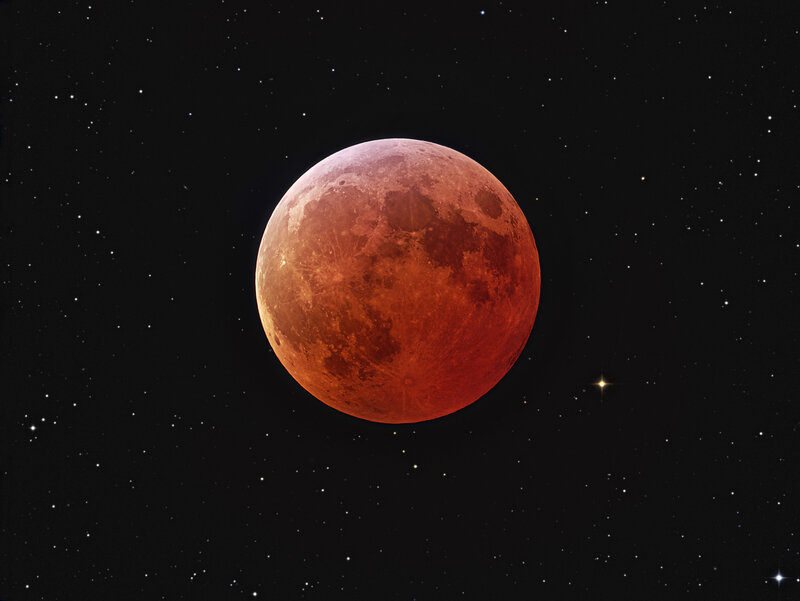 Blood Moon in the night sky