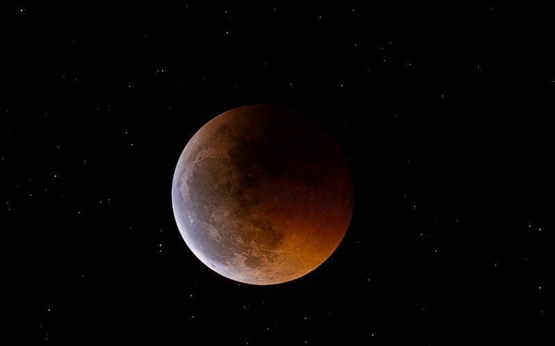 Blood Moon in the night sky