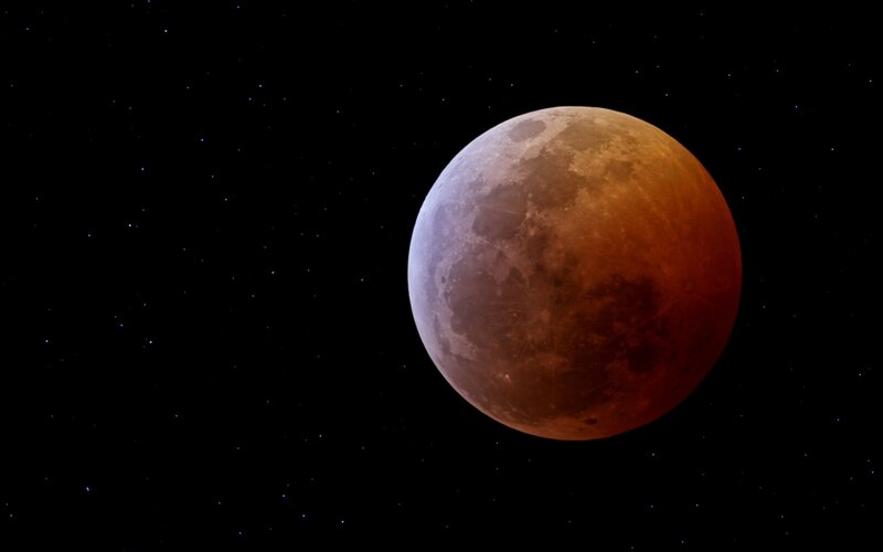 Blood Moon in the night sky