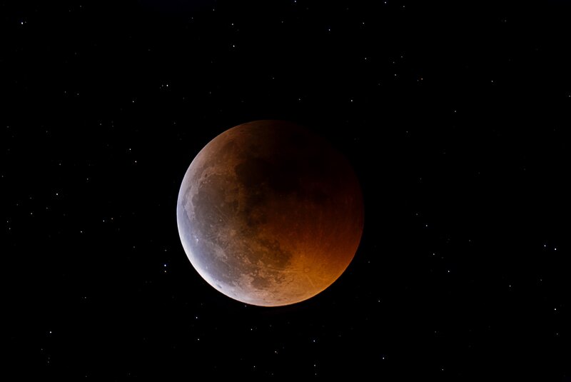 Blood Moon in the night sky