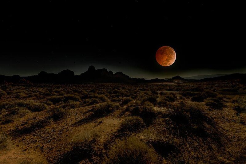 Blood Moon over Desert