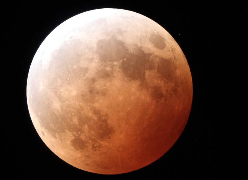 Blood Moon — Red, Dramatic, Night, Photograph, Night Sky