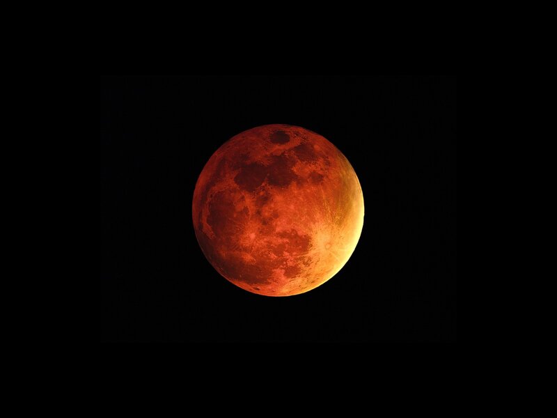 Blood Moon — Red, Dramatic, Night, Photograph, Sky