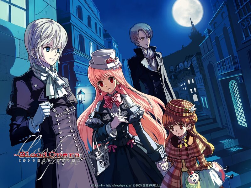 Blood Opera characters at night