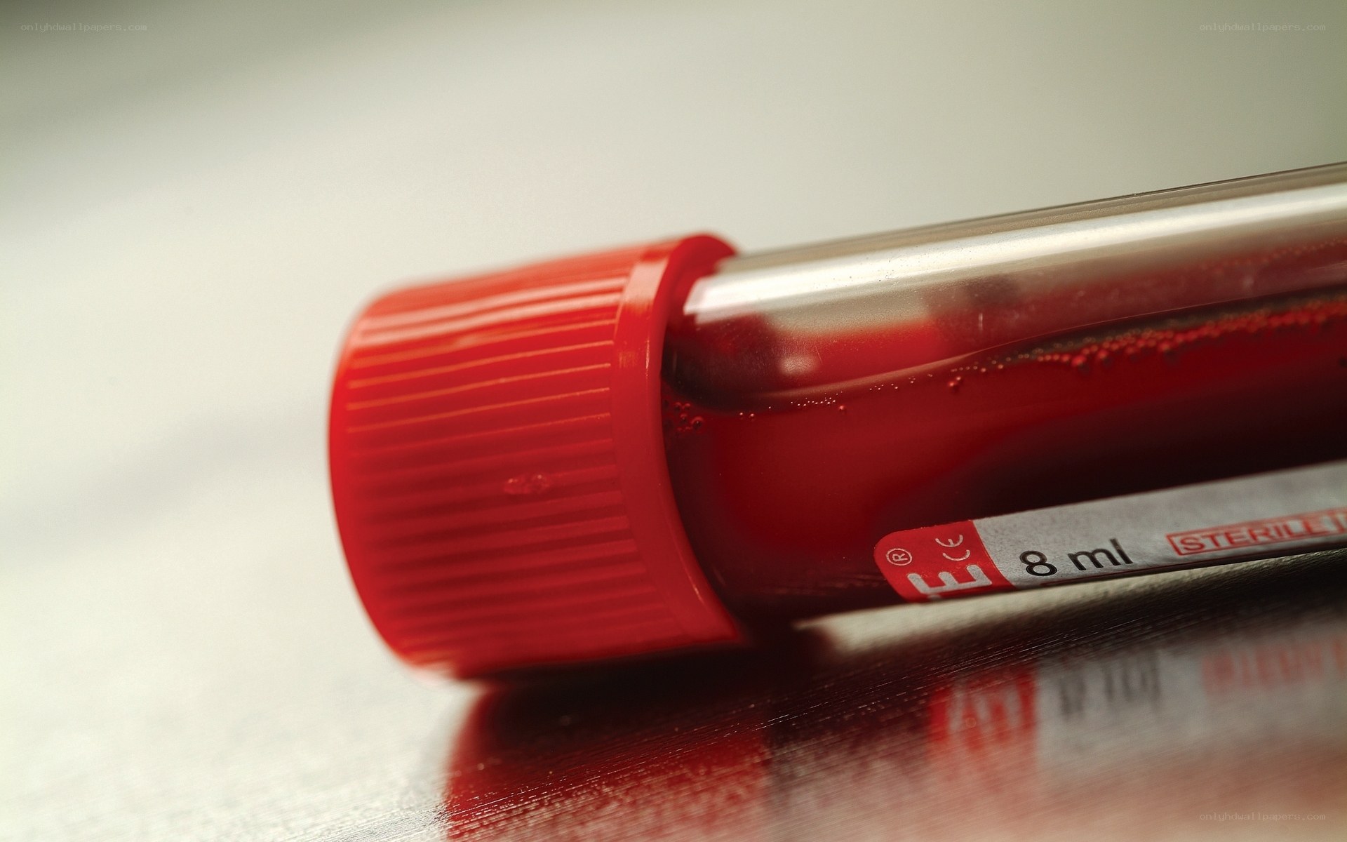 Blood sample in a test tube