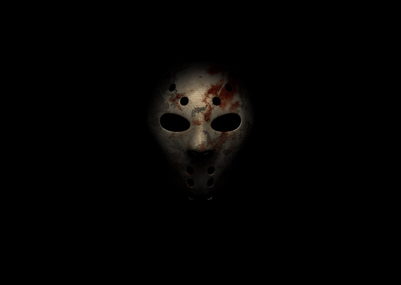 Blood-stained Hockey Mask — Black