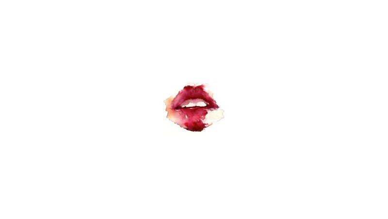 blood-stained lips watercolor