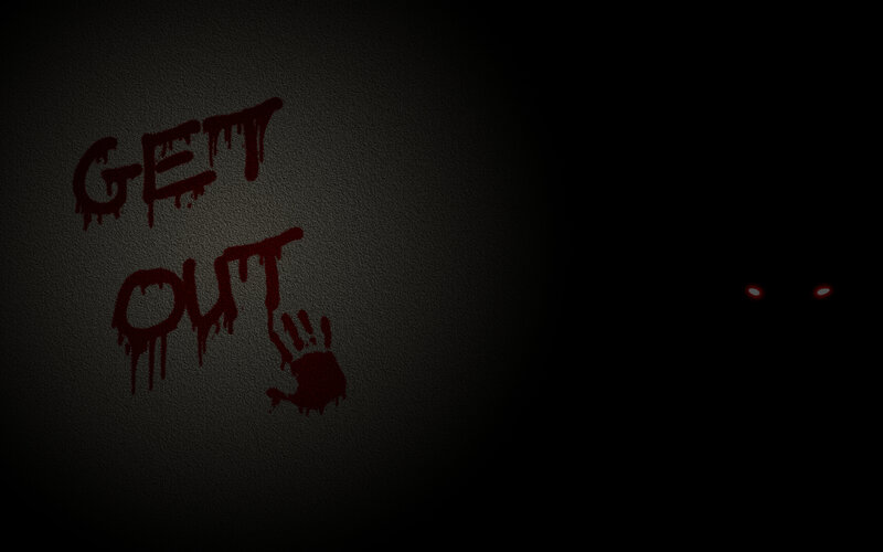 blood-stained warning message