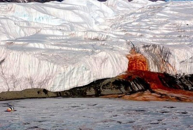 Blood Waterfall on Glacier