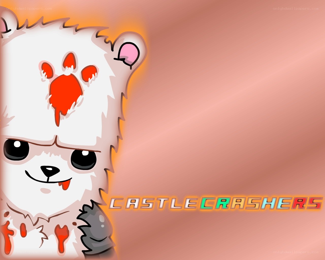 bloodied cartoon bear character