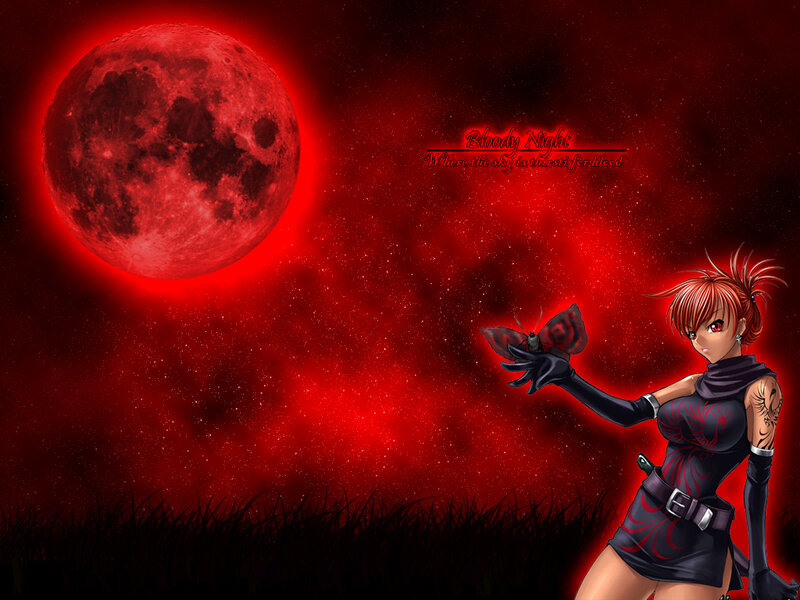 Bloody Night with Red Moon