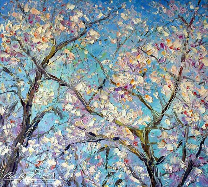 Blooming Magnolia Tree — Blue