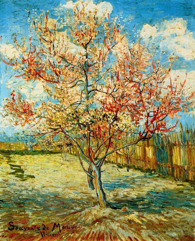 Blossoming Tree in Field — Blue, Vibrant
