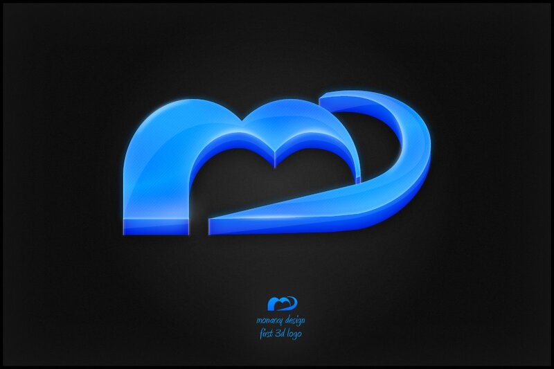 blue 3D logo design