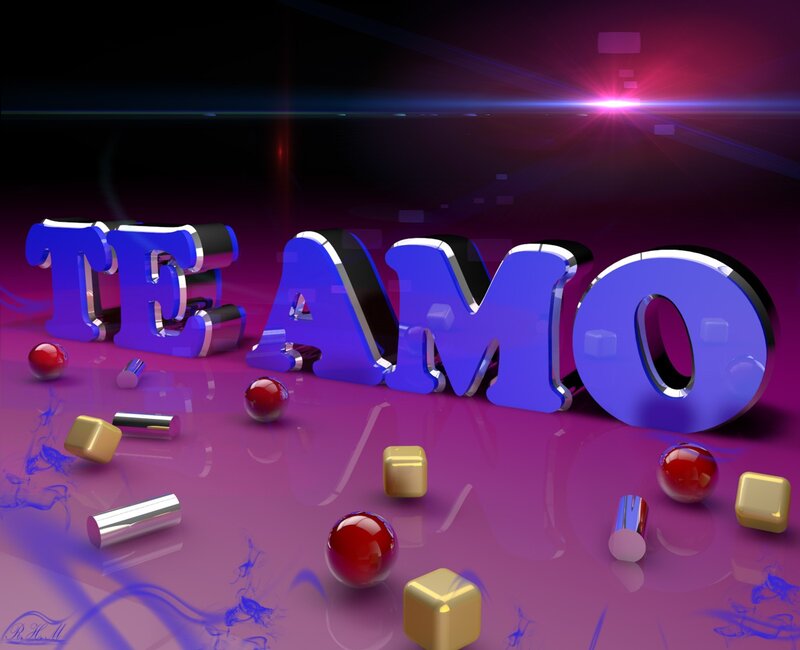Blue 3D Text on Purple Surface