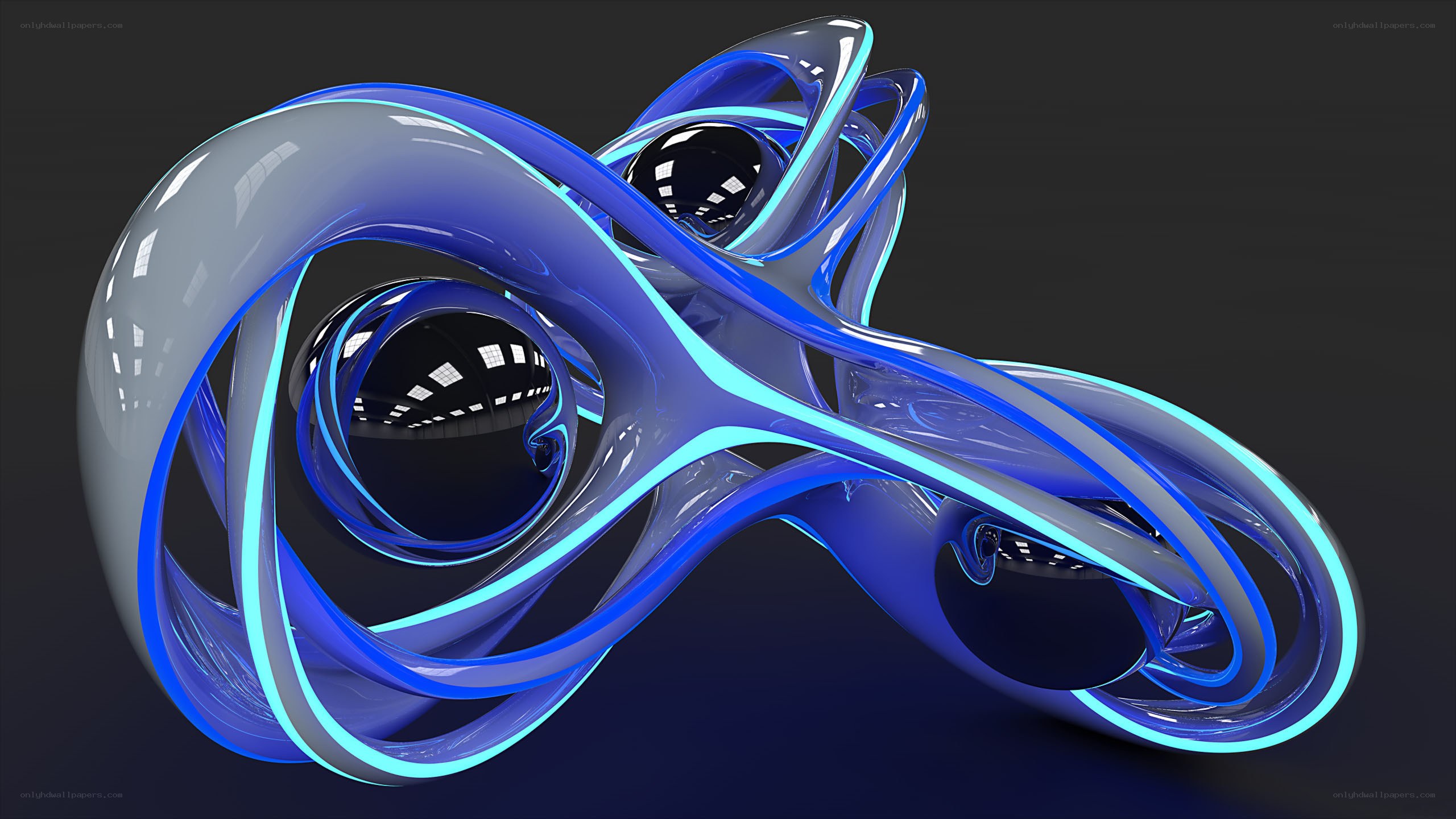 Blue abstract 3D sculpture