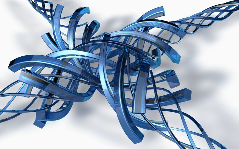 Blue abstract 3D structure