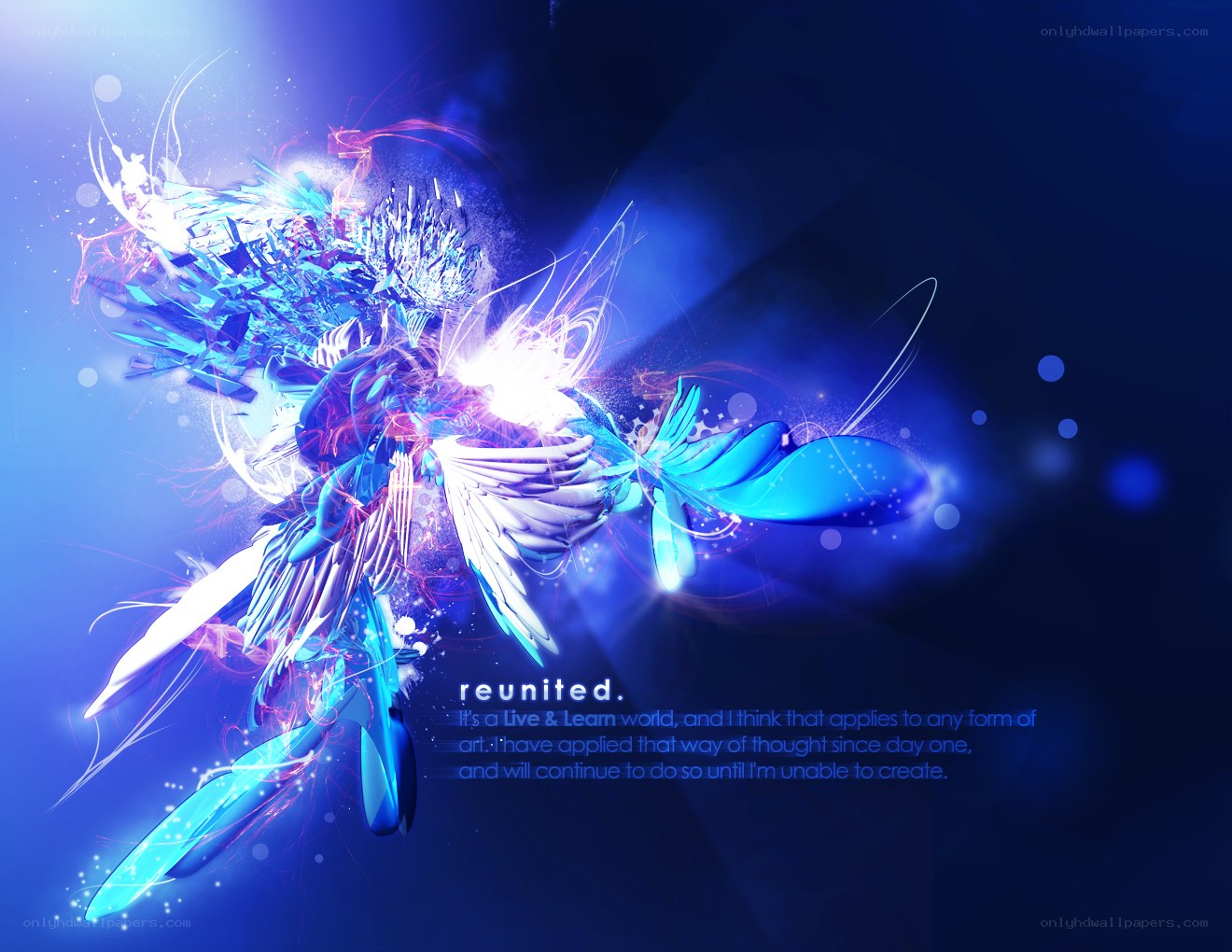 blue abstract angel art