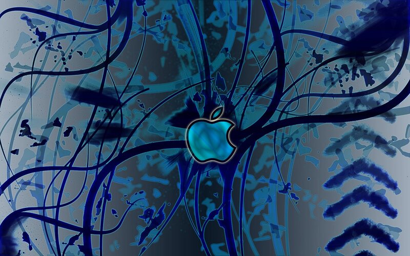 blue abstract apple logo