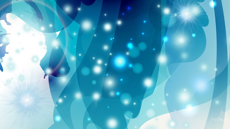 Blue Abstract Background — Serene, Digital Art, Light Bursts